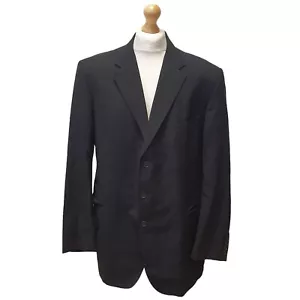 Austin Reed Black Wool Blend Suit Blazer Jacket Uk Men's XL 46" CC534 - Picture 1 of 5