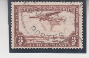 Belgian Congo 1934. 3 F. Fokker F VII airplane. Red Brown. Sc C10 - Picture 1 of 1