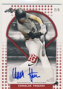 CHANDLER FREEMAN 2018 Leaf Perfect Game PG Red AUTO /5 DALLAS BAPTIST