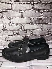 Sandrino Black Leather Horse Bit Loafers Dress Shoes Men Sz 11M US/44EU