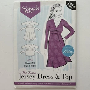 Einfach nähen 024 Kate Jersey Kleid Empire Oberteil Tunika Damen neu ungeschnittenes Muster - Bild 1 von 12