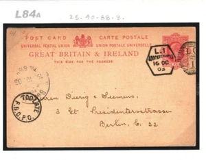 GB Cover LATE MAIL Very Late Ludgate Circus Late Fee Duplex GERMANY 1903 L84a - Picture 1 of 6