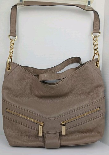 Borsa a tracolla grande Michael Kors Jamesport in pelle ciottoli 38F6CJAE3L talpa