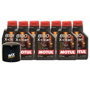 7L Motul 8100 X-CLEAN 5W40 Wix Filter Motor Oil Change Kit API SN - Picture 1 of 1