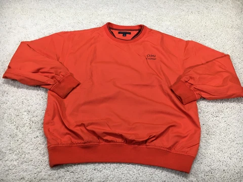 Oklahoma State Cowboys Sweater Mens Large Orange Tommy Hilfiger Golf Windbreaker Cover