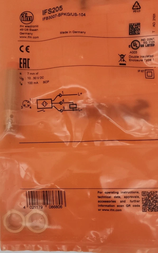 IFM IFS205 IFB3007-BPKG/US-104 Inductive Sensor *NDA AVAILABLE* - Image 1 of 1