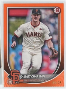 2025 Bowman Baseball Paper Orange Giants Matt Chapman #74 /25 - Bild 1 von 2