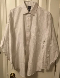 NWT! JoS. A. Bank Long Sleeved Dress Shirt White Brown Plaid 17 X 35 EC! $87.50 - Picture 1 of 5