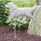 Golden Retriever Outdoor Garden Sign Hand Painted Figure Cream