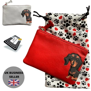Mala Leather cute sausage dog LADIES leather Coin Purse daxi dachshund 4257 RFID