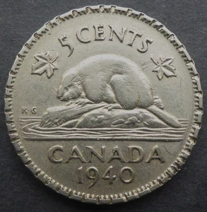 CANADA 1940 NICKEL UNUSUAL RIM ???? CANADA & US FREE SHIP SEE NOTE* - Picture 1 of 2