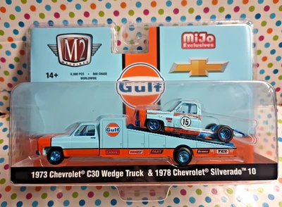 M2 MACHINES MIJO EXC CHASE 1973 CHEVY C30 WEDGE TRUCK & 78 CHEVY SILVERADO 10 - Image 1 of 4