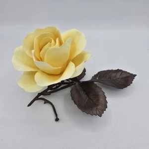 Boehm ELEGANCE Yellow Rose Porcelain Bronze Figurine Roses of Distinction - Picture 1 of 17
