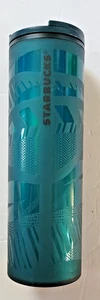 Starbucks 2021 Holiday Teal Green Soft Touch Vacuum Insulated Tumbler 16 oz - Bild 1 von 5