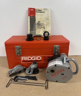 RIDGID 915 Manual Roll Groover For 2 in to 8 in Pipe with tool box / EXTRAS - Image 1 of 4