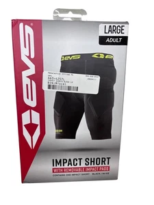 NEW EVS IMPACT SHORTS PADDED SHORTS MOTOCROSS MOTORCYCLE - SIZE ADULT LARGE BLK - Foto 1 di 7