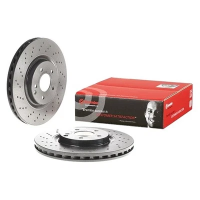 For Mercedes-Benz SLK350 05-11 UV Coated Series Drilled Vented Front Brake Rotor Foto 1 de 4