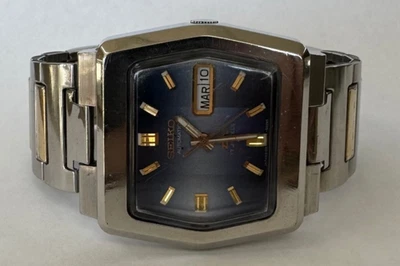 Vintage Seiko DX SS Men's 17 J Blue Dial Automatic Watch 6106-5529 [115GRS] - Image 1 of 4