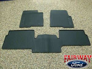 10 thru 14 Ford F-150 Raptor SVT OEM Black Rubber Floor Mat 3-pc Extended Cab