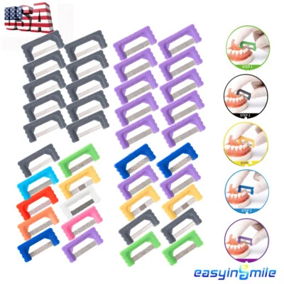 Tiras de ortodoncia dental interproximal IPR tiras de reducción de esmalte sierra de 10 piezas EE. UU. Foto 1 de 4