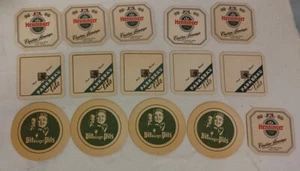 Vintage Beer Coasters Lot 15 Brewery. Henninger. Parkbrau Pils. Bitburger Pils. - Picture 1 of 4