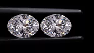 Loose CVD Diamond Pair 5.60 Ct Oval , D Color, 8 x 10 mm, Clarity IF , Certified - Picture 1 of 6