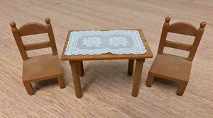 Vintage Sylvanian Families Möbel braun Tisch und Stühle - Bild 1 von 5