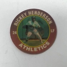 1991 Baseball Score 7-11 Slurpee Superstar Action Coin #7 Rickey Henderson 