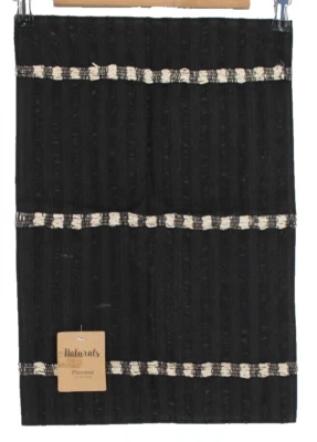 Naturals Placemat Pack of 4 Salem Black Stripe 13 in x 19 in Ramie Cotton - Image 1 of 4