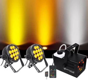 (2) Chauvet DJ SlimPar Pro W USB Par Can Wash Lights+Fog Machine w Lights/Strobe - Picture 1 of 11