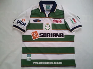 RARE MADE MEXICO CORONA SPORT CLUB SANTOS LAGUNA AUTHENTIC SOCCER JERSEY SIZE G - Picture 1 of 7