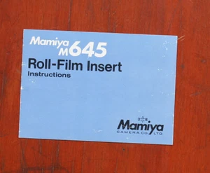 LIBRO DE INSTRUCCIONES DE INSERTO DE PELÍCULA MAMIYA M645/148614 - Imagen 1 de 1
