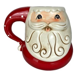 JOHANNA PARKER Design ☆ SANTA CLAUS Red & White Oversized Ceramic Christmas Mug - Picture 1 of 6