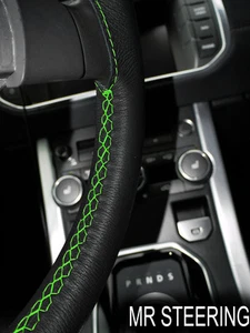Para 08+ Peugeot Partner 2 Volante de Cuero Cubierta Verde Claro Doble Pegatina - Imagen 1 de 3