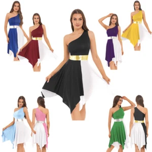 Tunica donna vestaglia gonne color block costume chiesa abito danza carnevale - Foto 1 di 78