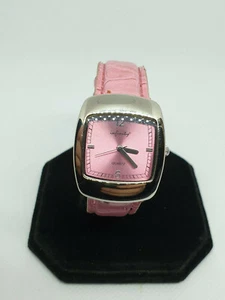 ladies infinity silver tone watch,pink face,silver hands,pink strap.#42. - Picture 1 of 8