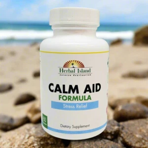 Calm Aid Formula - All Natural Stress Relief - 60 Veggie Caps - Picture 1 of 6