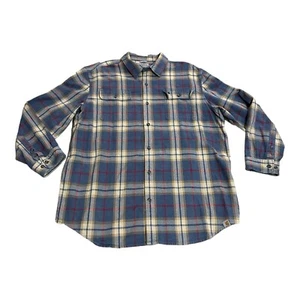 Carhartt Heavyweight Flannel Shirt Men 2XL Original Fit Blue Beige Plaid 101294 - Picture 1 of 13