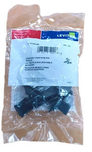 Módulo en blanco a presión LEVITON 41084-BE QuickPort negro (lote de 10 nos) - Imagen 1 de 2