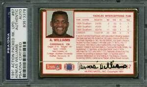 Cardinals Aeneas Williams Signed Card 1991 Action Packed #67 PSA/DNA Slabbed