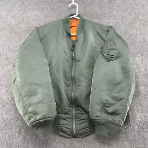 VINTAGE USAF Jacke Medium grün orange Bomber Flight MA 1 Alpha Industries 70er - Bild 1 von 24