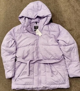 Abercrombie And Fitch Women's Hooded Puffer Jacket Large Lilac New With Tags - Picture 1 of 8