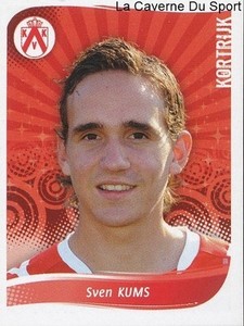 182 SVEN KUMS BELGIUM KV.KORTRIJK FOOTBALL STICKER 2009 PANINI