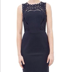 Ted Baker Navy Blue Bodycon Dress With Cutwork Detail Size 3 (12) RRP £170 BNWT. - Picture 1 of 6