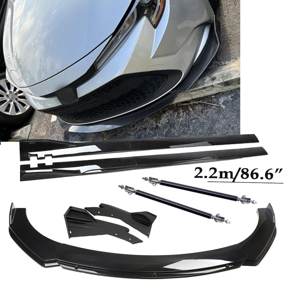 For Toyota Sienna Front Bumper Rear Lip Body Kit Spoiler Side Skirt Gloss Black Foto 1 de 4