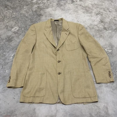 Burberry London желтовато-коричневый бежевый шерсти 43L куртка 3 кнопки блейзер - Изображение 1 из 4