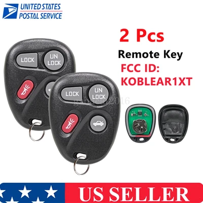 2 For 2001 2002 2003 2004 2005 Chevrolet Monte Carlo Remote Control Key Fob - Image 1 of 4