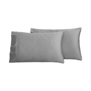 Serene 400TC Bamboo Cotton Sateen King Pillowcase Dove Grey - Twin Pack - Picture 1 of 3