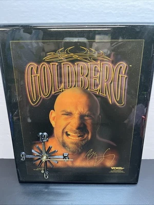 Vintage 1998 Goldberg WCW Wrestling Analog Clock 13x11x1 Works R2 - Image 1 of 4