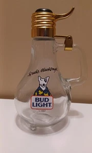 Tazza vintage 1987 Bud Light Spuds MacKenzie lampadina vetro birra Stein - Foto 1 di 1